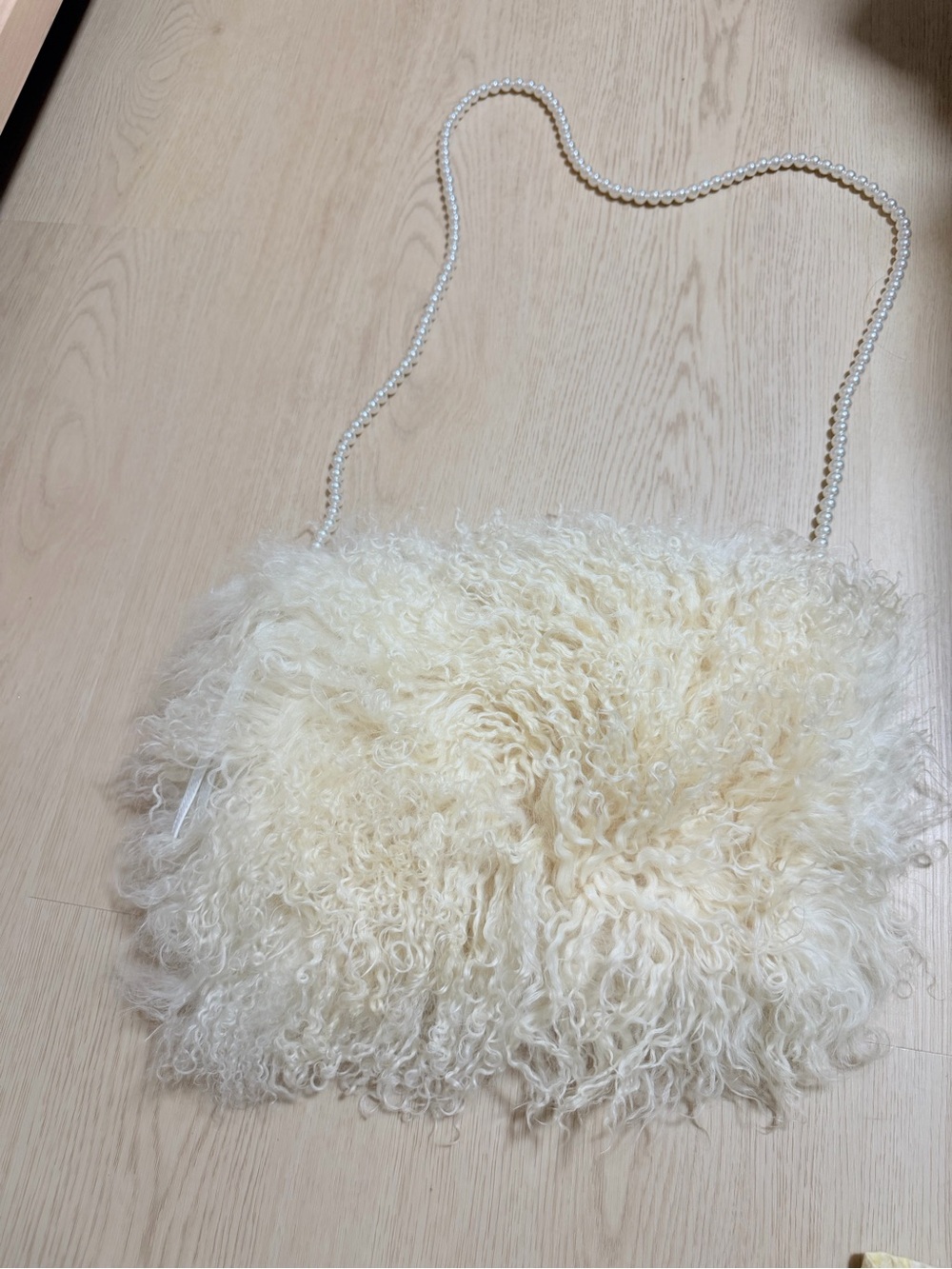 Genuine Tibetan Lambskin Fur Crossbody Bag / Mongolian Fur Handbag